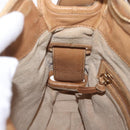 Bottega Veneta INTRECCIATO Shoulder Bag Leather Beige Gold Tone Auth 209065-20