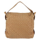Bottega Veneta INTRECCIATO Shoulder Bag Leather Beige Gold Tone Auth 209065-3