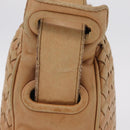 Bottega Veneta INTRECCIATO Shoulder Bag Leather Beige Gold Tone Auth 209065-5