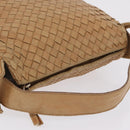 Bottega Veneta INTRECCIATO Shoulder Bag Leather Beige Gold Tone Auth 209065-7