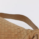 Bottega Veneta INTRECCIATO Shoulder Bag Leather Beige Gold Tone Auth 209065-9