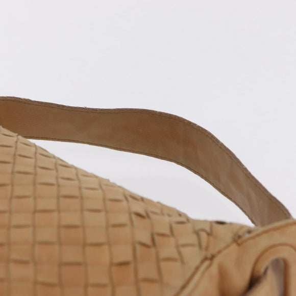 Bottega Veneta INTRECCIATO Shoulder Bag Leather Beige Gold Tone Auth 209065