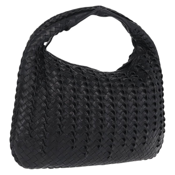Bottega Veneta INTRECCIATO Hobo Shoulder Bag Leather Black 115653 Auth 209066SAV
