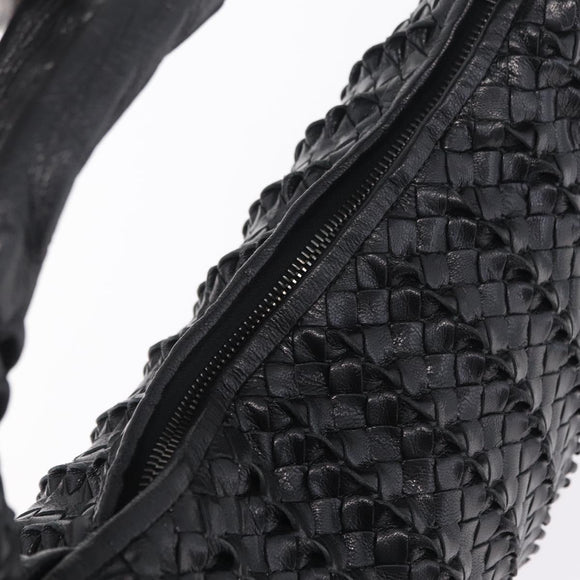 Bottega Veneta INTRECCIATO Hobo Shoulder Bag Leather Black 115653 Auth 209066SAV