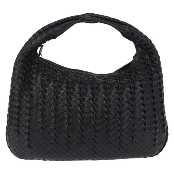 Bottega Veneta INTRECCIATO Hobo Shoulder Bag Leather Black 115653 Auth 209066SAV