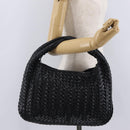 Bottega Veneta INTRECCIATO Hobo Shoulder Bag Leather Black 115653 Auth 209066SAV-24