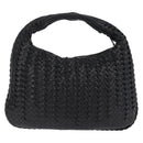 Bottega Veneta INTRECCIATO Hobo Shoulder Bag Leather Black 115653 Auth 209066SAV-3