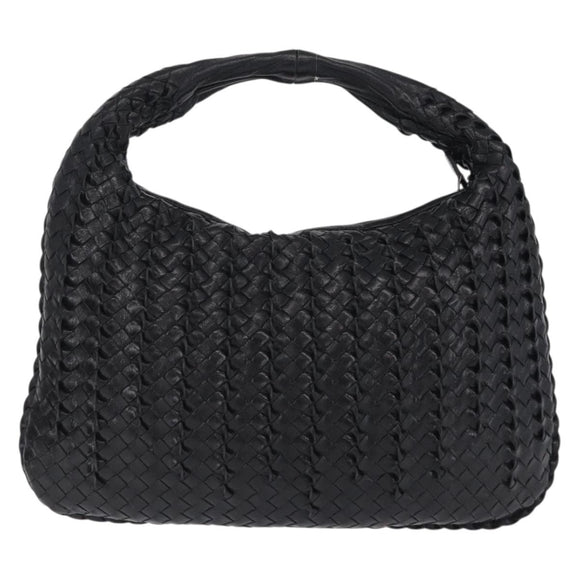 Bottega Veneta INTRECCIATO Hobo Shoulder Bag Leather Black 115653 Auth 209066SAV