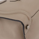 CELINE Luggage Phantom Hand Bag Leather Beige Silver Auth 209068V-12