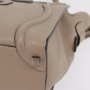CELINE Luggage Phantom Hand Bag Leather Beige Silver Auth 209068V-13