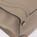 CELINE Luggage Phantom Hand Bag Leather Beige Silver Auth 209068V-14