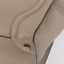 CELINE Luggage Phantom Hand Bag Leather Beige Silver Auth 209068V-15