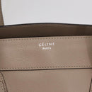 CELINE Luggage Phantom Hand Bag Leather Beige Silver Auth 209068V-16