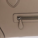 CELINE Luggage Phantom Hand Bag Leather Beige Silver Auth 209068V-17
