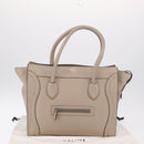 CELINE Luggage Phantom Hand Bag Leather Beige Silver Auth 209068V-29