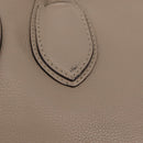 CELINE Luggage Phantom Hand Bag Leather Beige Silver Auth 209068V-4