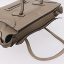 CELINE Luggage Phantom Hand Bag Leather Beige Silver Auth 209068V-7