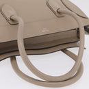 CELINE Luggage Phantom Hand Bag Leather Beige Silver Auth 209068V-8