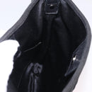 Saint Laurent Shoulder Bag Canvas Black Silver Auth 209089-16