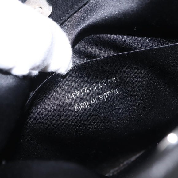 Saint Laurent Shoulder Bag Canvas Black Silver Auth 209089