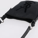 Saint Laurent Shoulder Bag Canvas Black Silver Auth 209089-6
