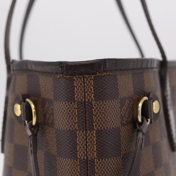 LOUIS VUITTON Damier Ebene Neverfull PM Tote Bag N51109 LV Auth 209099