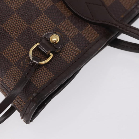 LOUIS VUITTON Damier Ebene Neverfull PM Tote Bag N51109 LV Auth 209099