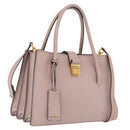 Miu Miu Hand Bag Leather 2way Beige Gold Tone Auth 209104-1