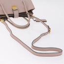 Miu Miu Hand Bag Leather 2way Beige Gold Tone Auth 209104-10