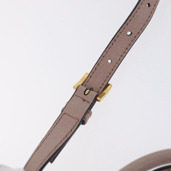 Miu Miu Hand Bag Leather 2way Beige Gold Tone Auth 209104