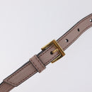 Miu Miu Hand Bag Leather 2way Beige Gold Tone Auth 209104-13