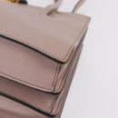 Miu Miu Hand Bag Leather 2way Beige Gold Tone Auth 209104-16