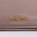 Miu Miu Hand Bag Leather 2way Beige Gold Tone Auth 209104-19