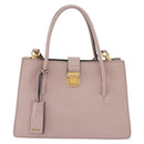 Miu Miu Hand Bag Leather 2way Beige Gold Tone Auth 209104-2