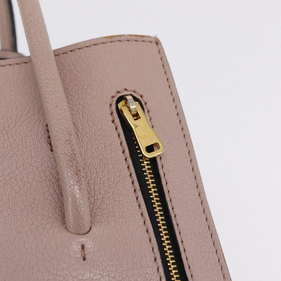 Miu Miu Hand Bag Leather 2way Beige Gold Tone Auth 209104