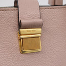 Miu Miu Hand Bag Leather 2way Beige Gold Tone Auth 209104-21