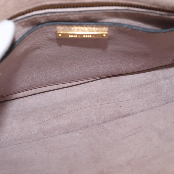 Miu Miu Hand Bag Leather 2way Beige Gold Tone Auth 209104