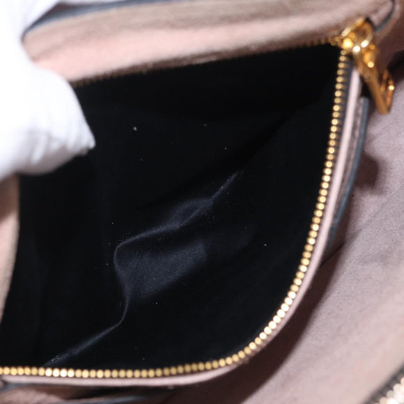 Miu Miu Hand Bag Leather 2way Beige Gold Tone Auth 209104