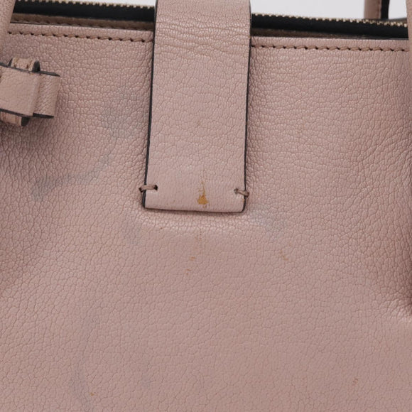 Miu Miu Hand Bag Leather 2way Beige Gold Tone Auth 209104