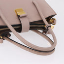 Miu Miu Hand Bag Leather 2way Beige Gold Tone Auth 209104-8