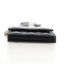 CHANEL Matelasse Mini Chain Wallet Lamb Skin Black Gold Tone CC Auth 209112SAM-13