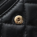 CHANEL Matelasse Mini Chain Wallet Lamb Skin Black Gold Tone CC Auth 209112SAM-21