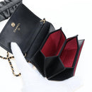 CHANEL Matelasse Mini Chain Wallet Lamb Skin Black Gold Tone CC Auth 209112SAM-22