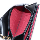 CHANEL Matelasse Mini Chain Wallet Lamb Skin Black Gold Tone CC Auth 209112SAM-24