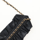 CHANEL Matelasse Mini Chain Wallet Lamb Skin Black Gold Tone CC Auth 209112SAM-8