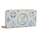 LOUIS VUITTON Monogram Tiles Zippy Wallet Long Wallet Blue M83624 Auth 209114M-1