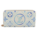 LOUIS VUITTON Monogram Tiles Zippy Wallet Long Wallet Blue M83624 Auth 209114M-13