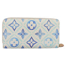 LOUIS VUITTON Monogram Tiles Zippy Wallet Long Wallet Blue M83624 Auth 209114M-2