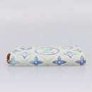 LOUIS VUITTON Monogram Tiles Zippy Wallet Long Wallet Blue M83624 Auth 209114M-6