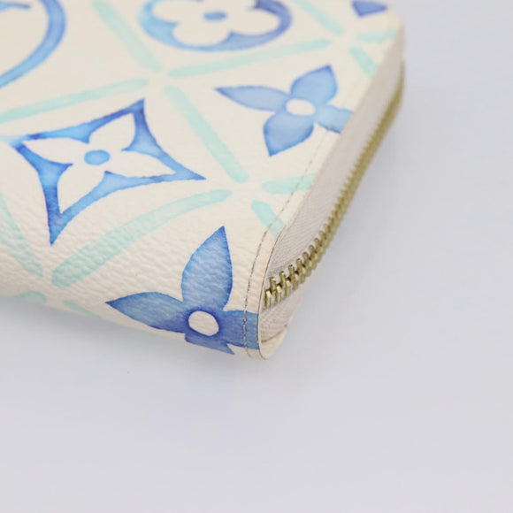 LOUIS VUITTON Monogram Tiles Zippy Wallet Long Wallet Blue M83624 Auth 209114M